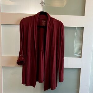 L.L. Bean Maroon Open Cardigan